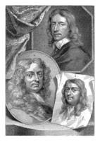 Portraits of Govert Flinck, Peter Lely and Philips Koninck, Jacob Houbraken, 1753 photo