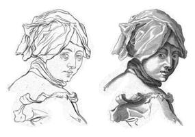 Study of the head of a young woman photo