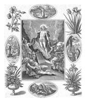 Resurrection of Christ, Antonie Wierix II, after Maerten de Vos, 1582 - 1586 photo