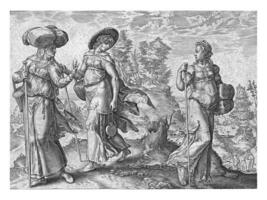 Orpah leaves Naomi and Ruth, Hendrick Goltzius, 1580 photo