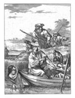 Bathing men and hunters, Romeyn de Hooghe, 1655 - 1708 photo