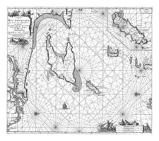 pasaporte mapa de el Golfo de paria con el boca de el Orinoco río, ene luyken foto
