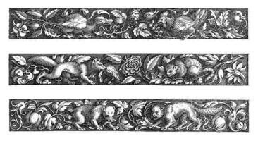 Three friezes with animals, Michiel le Blon, c. 1611 - c. 1625 photo