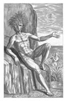 River god Acis, Philips Galle, 1586 photo