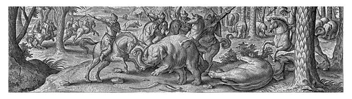 Elephant Hunt, Philips Galle photo