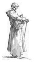 Young farmer with basket, Frederick Bloemaert, after Abraham Bloemaert, after 1635 - 1669 photo
