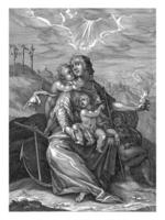 María con el Cristo niño y el infantil Juan el bautista foto