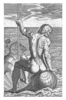 Sea god Neptune, Philips Galle, 1586 photo
