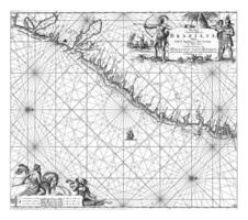 pasaporte mapa de parte de el este costa de Brasil, ene luyken foto