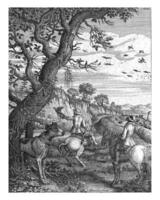 Falconry, Hendrick Hondius I, 1644 Landscape with a falconry photo