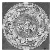 Saucer with Neputunus, Adriaen Collaert, c. 1580 photo