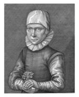 Portrait of Eva Vliegen, Andries Jacobsz. Stock, after Balthasar Flessiers, 1614 photo
