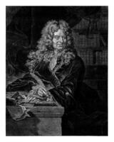 retrato de nicolas Boileau-despreaux, jacob gol, después jacinto rigaud, después pierre drevet, 1704 foto