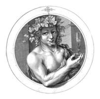 Bacchus with Glass, Jacob Matham, 1599 - 1600 photo