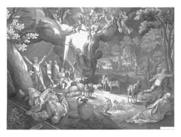 Annunciation to the Shepherds, Nicolaes de Bruyn, 1621 photo