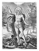 Christ as Conqueror of Evil and Death, Antonie Wierix II attributed to, 1565 - before 1604 photo