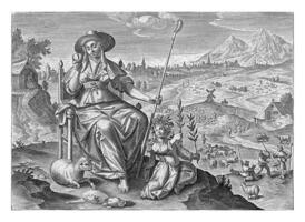 Humility Brings Peace, Jan Collaert II attributed to, after Maerten de Vos, 1610 - 1676 photo