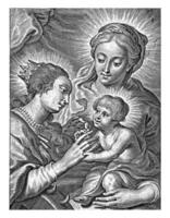 Mary with child and Saint Catharina of Alexandria photo