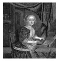 Young Woman Playing the Clavichord photo