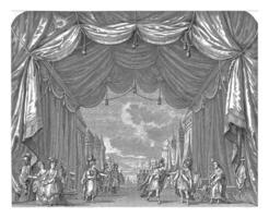 Stage with actors in various costumes, Pieter Hendrik Jonxis, 1772 - 1843 photo