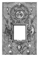 Double cartouche, the top cartouche contains a coat of arms photo