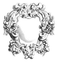 Cartouche with lobe ornament with two putti photo