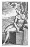 Water Nymph Salmacis, Philips Galle, 1587 photo