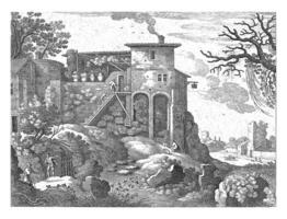 Italian Landscape with an Inn photo