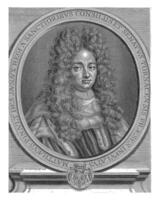 Portrait of Mathieu Pinault in oval frame, Simon Thomassin, 1701 photo