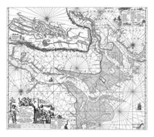 mapa de un parte de el Elba, el Weser y el jadeboezem, ene luyken foto