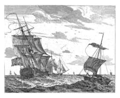 Sailing ships on a troubled sea photo