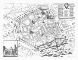 mapa de el ciudad de Groningen durante el cerco de 1594 foto