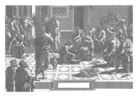 Christ Washes the Disciples' Feet, anonymous, after Hans Collaert I, after Lambert Lombard, c. 1640 - c. 1684 photo