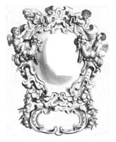 Cartouche with lobe ornament consisting of a large and a small compartment photo