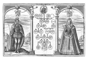 Portraits of James I, King of England and his consort Anna of Denmark photo