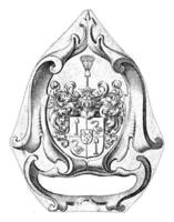 Lobe cartouche with coat of arms of the De Graeff family photo