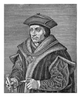 Portrait of Thomas More, Antonie Wierix II, 1550 - 1600 photo