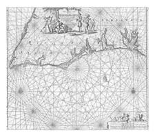 Sea chart of part of the south coast of Portugal and Spain with the Algarve and Andalusia, Jan Luyken photo