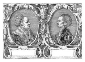 doble retrato de contar ernst ii mansfeld zu vororder y su esposa dorotea von solms-lich, cornelis macizos, C. 1550 foto