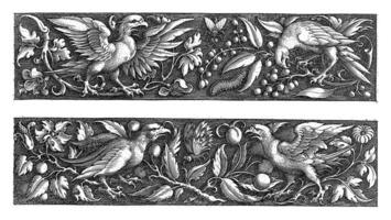Two friezes, both with birds of prey, Michiel le Blon, c. 1611 - c. 1625 photo