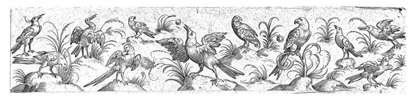 Frieze with Eleven Birds and an Insect photo