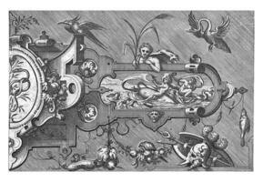 Right half of a large cartouche, with a snake on the left photo