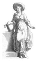Woman with bucket photo