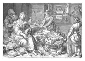 Kitchen piece with parable of the rich man and the poor Lazarus photo