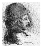 Man's head with hat to the right photo