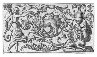 Frisian with lion, anonymous, after Cornelis Bos, 1548 photo