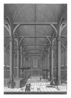 Interior of the Nieuwezijds Chapel in Amsterdam, viewed to the west, Jan Goeree, 1680 - 1731 photo
