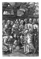 Raising of Lazarus, Johannes Wierix, after Pieter van der Borcht I, 1573 photo