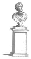 retrato busto de pintor andrea apiani en un pedestal, luigi rados, después Eugenio rados, 1783 - 1840 foto