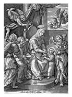 Mary feeding the Christ Child, Antonie Wierix III attributed to, after Hieronymus Wierix, 1563 - before 1619 photo